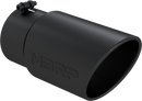MBRP Universal Tip 6in O.D. Angled Rolled End 5 inlet 12 length - Black Finish-1