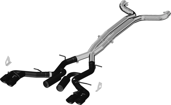 MBRP 2016 Chevy Camaro V8 6.2L 6spd 3in Black Race Dual Cat Back w/ 4.5in Quad Dual Wall Tips