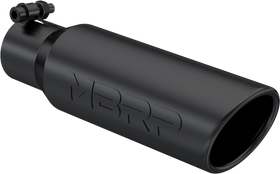MBRP Universal Tip 3in O.D. Angled Rolled End 2 inlet 12 length - Black Finish