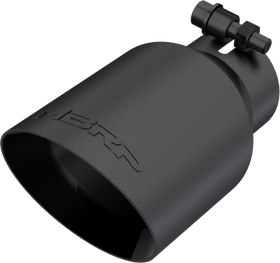MBRP Universal 4in OD Dual Wall Angled 2.5in Inlet 8in Lgth Exhaust Tip - Black