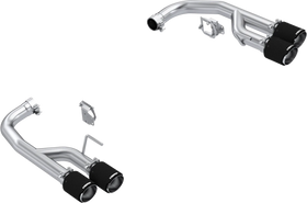 T304 Stainless Steel, 2.5" Axle-Back  Dual Rear with Quad Carbon Fiber Tips