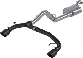 2021-Up - Ford Bronco, 2.3L/ 2.7L EcoBoost, 2-Door/4-Door  3" Cat-Back, Dual Split Rear Exit; BLK