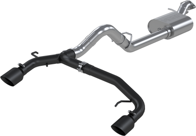 2021-Up - Ford Bronco, 2.3L/ 2.7L EcoBoost, 2-Door/4-Door  3" Cat-Back, Dual Split Rear Exit; BLK