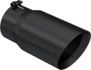 MBRP Universal Tip 6 O.D. Dual Wall Angled 5 inlet 12 length - Black Finish-1