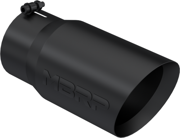 MBRP Universal Tip 6 O.D. Dual Wall Angled 5 inlet 12 length - Black Finish