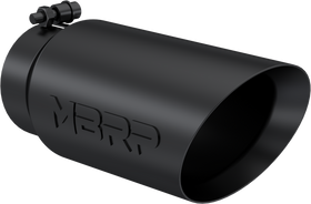 MBRP Universal Tip 5 O.D. Dual Wall Angled 4 inlet 12 length - Black Finish