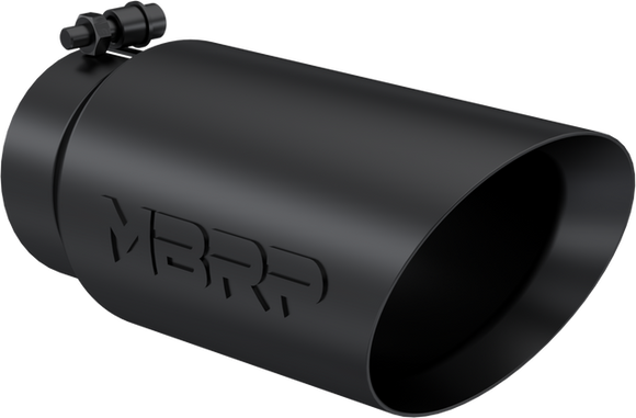 MBRP Universal Tip 5 O.D. Dual Wall Angled 4 inlet 12 length - Black Finish