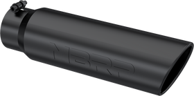 MBRP Universal 5in OD Angled Rolled End 4in Inlet 18in Lgth Black Finish Exhaust Tip