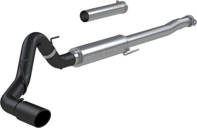 MBRP 2021+ Ford F150 2.7L/3.5L/5.0L 4in Black-Coated AL Steel Cat-Back - RACE VERSION