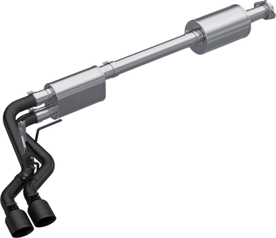 MBRP 2021+ Ford F150 Black Coated Dual Pre-Axle (Street Profile) 2.5in OD Tips 3in Cat Back Exhaust