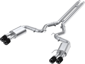 MBRP 18-22 Ford Mustang GT 5L T304 SS 3in Cat-Back Dual Rear w/4in Quad Carbon Fiber Tips (Street)