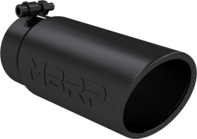 MBRP Universal Tip 4 O.D. Angled Rolled End 3.5 inlet 10 length- Black Finish
