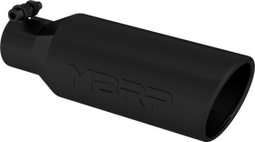 MBRP Universal Tip 4in O.D. Angled Rolled End 2.5in inlet 12in length Black