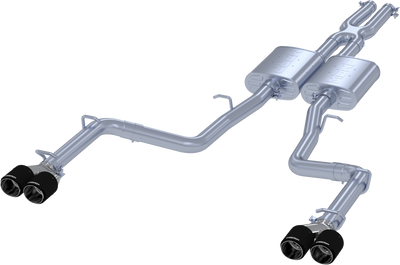 MBRP 2015+ Dodge Challenger 3.6L SS 2.5in Quad Tip Split Rear Exit w/ Carbon Fiber Tips - T304