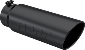 MBRP Universal Tip 6in OD Angled Rolled End 5in Inlet 18in Lgth Black Finish Exhaust