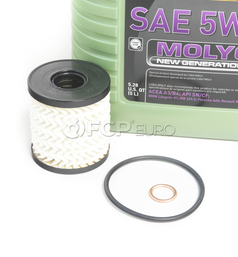 Mini 5W40 Oil Change Kit - Liqui Moly Molygen/Purflux 11427622446KT4M - 0