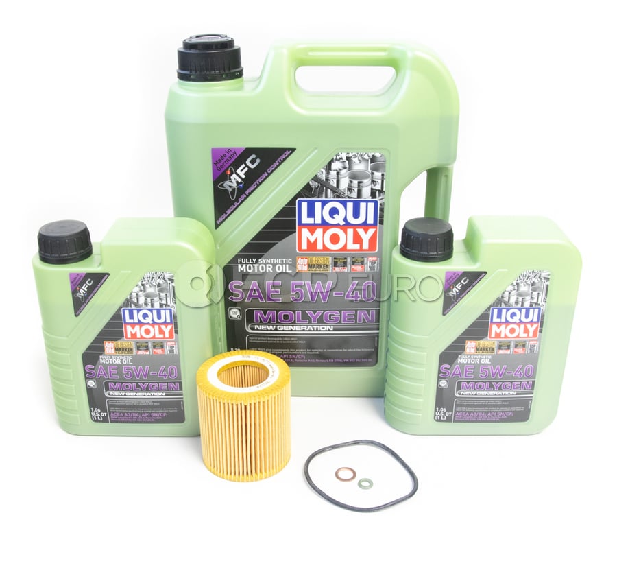 BMW 5W40 Oil Change Kit - Liqui Moly Molygen 11427854445KT5