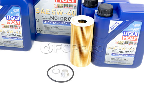 Porsche Engine Oil Change Kit (5W-40) - Liqui Moly/Mahle 9A110722400KT2