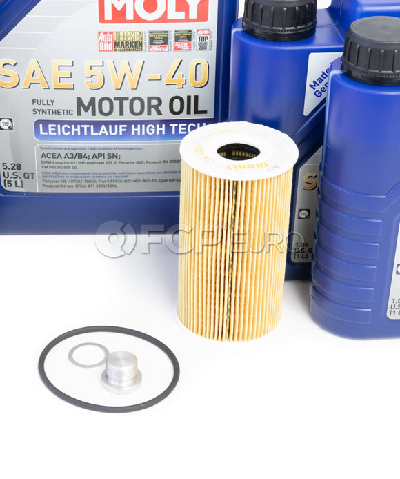 Porsche Engine Oil Change Kit (5W-40) - Liqui Moly/Mahle 99610722553KT