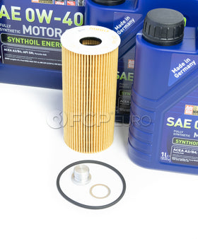 Porsche Engine Oil Change Kit (0W-40) - Liqui Moly/Mahle 9A110722400KT - 0