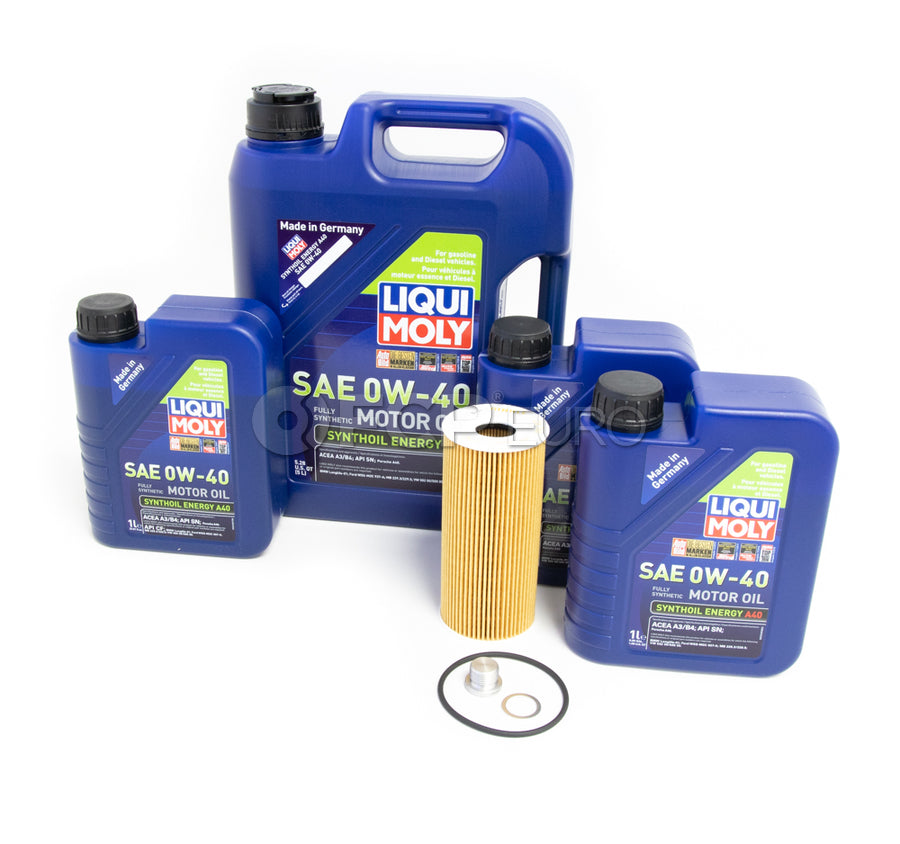 Porsche Engine Oil Change Kit (0W-40) - Liqui Moly/Mahle 9A110722400KT
