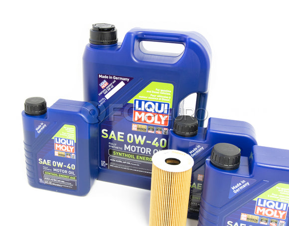 Porsche Engine Oil Change Kit (0W-40) - Liqui Moly/Mahle 9A110722400KT