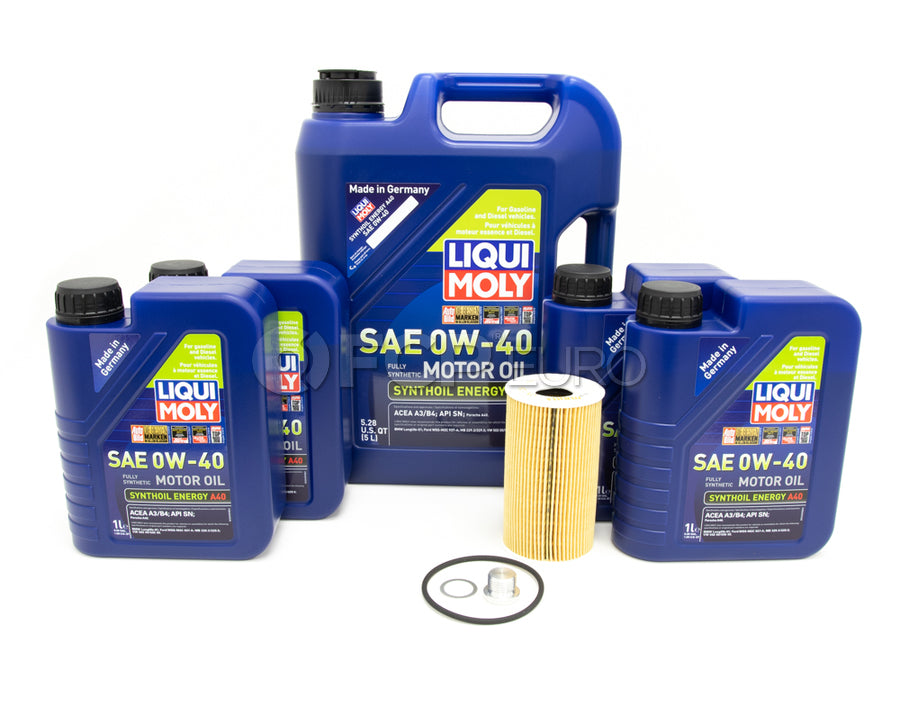 Porsche Engine Oil Change Kit (0W-40) - Liqui Moly/Mahle 99610722560KT