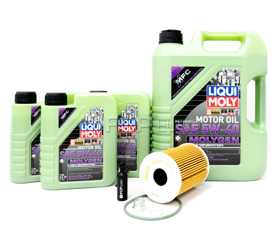 Porsche Engine Oil Change Kit (5W-40) - Liqui Moly/Mahle OX254D4ECOKT1