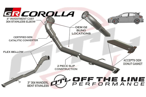 OTL Performance Catted Downpipe for GR Corolla
