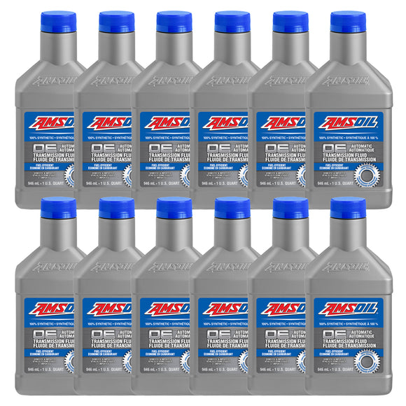AMSOIL OE Fuel-Efficient 100% Synthetic Automatic Transmission Fluid Case of 12