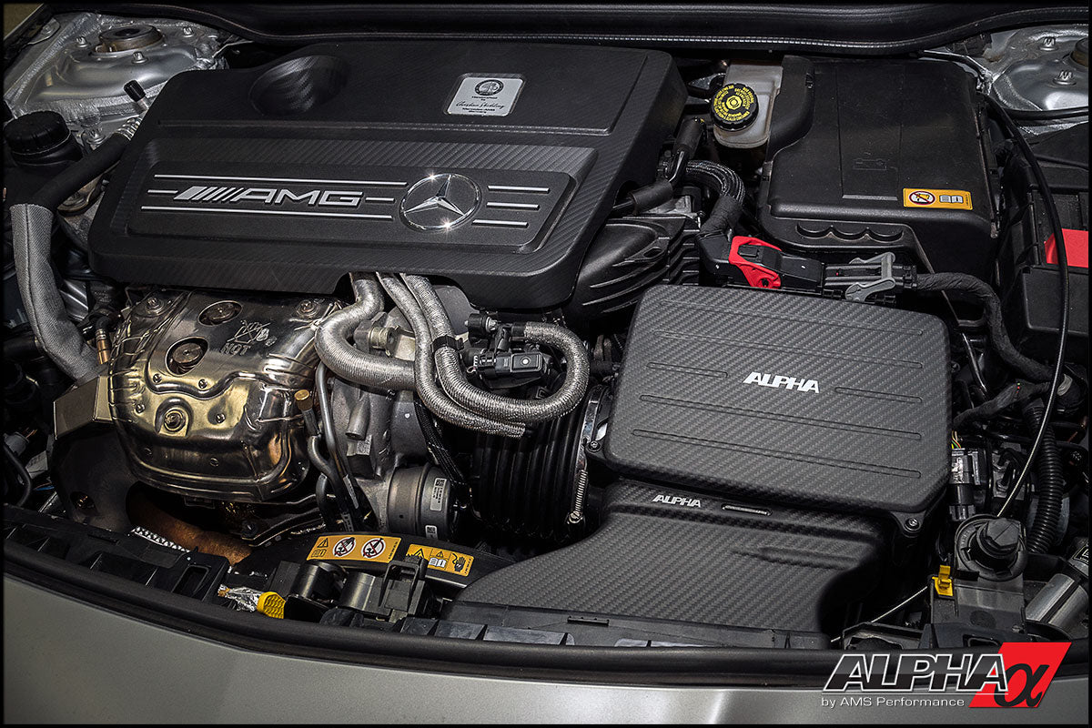Alpha Performance Mercedes-Benz 2.0L M133 AMG Carbon Fiber Cold Air Inlet Duct & Air Box Lid
