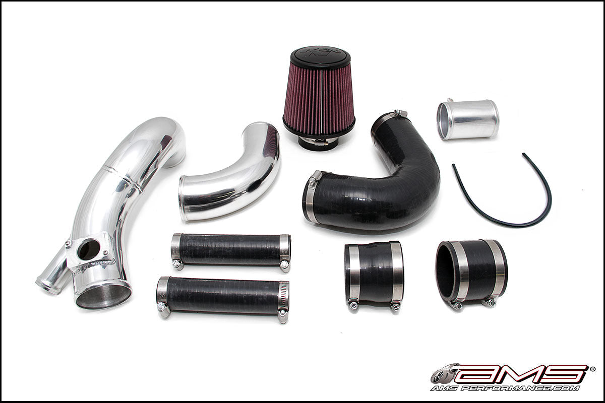 AMS EVO X Polished Cold Air intake pipe complete kit With breather bungs