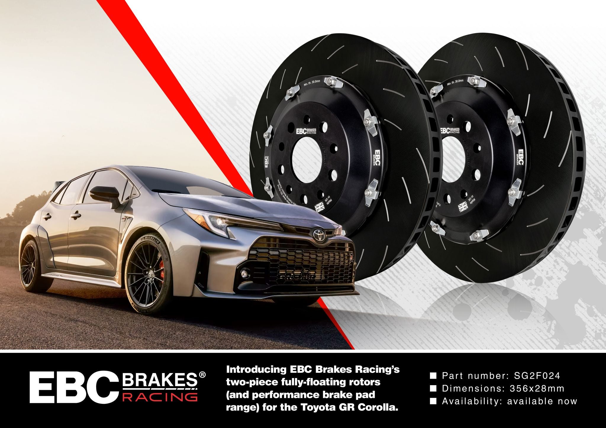 EBC Racing 2023+ Toyota GR Corolla 2 Piece SG Racing Front Rotors
