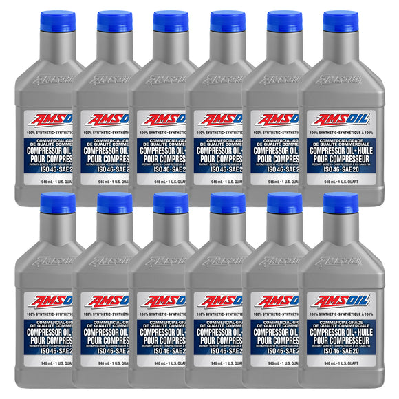 AMSOIL ISO 46 100% Synthetic Compressor Oil Case of 12