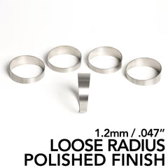 Ticon Industries 3in Diameter 1.6D Loose Radius 1.2mm/.047in Polished Titanium Pie Cut - 5pk