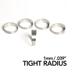 Ticon Industries 2.13in Titanium Pie Cut - 1.25D Tight Radius 1mm/.039in (5 Pack)