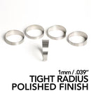 Ticon Industries 2in Diameter 1.5D Tight Radius 1mm/.039in Polished Titanium Pie Cut - 5pk-1