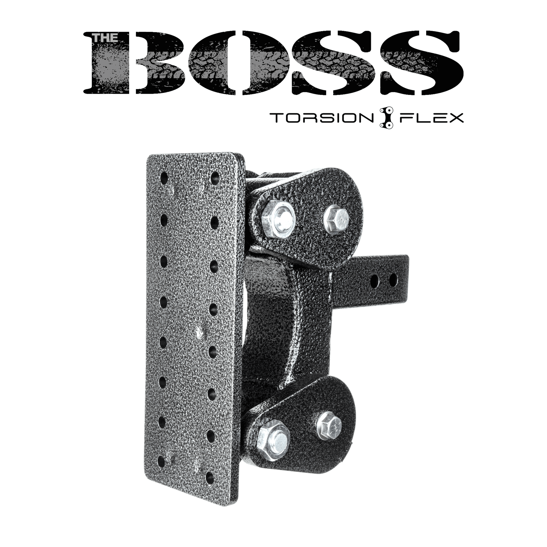 The BOSS TORSION-FLEX Pintle Plate 2.5" Shank 5.5" Drop 1.7K TW 16K Hitch