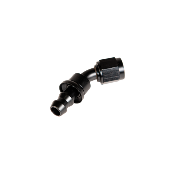Fleece Performance Universal -8AN 45Deg to Hose Barb - Black