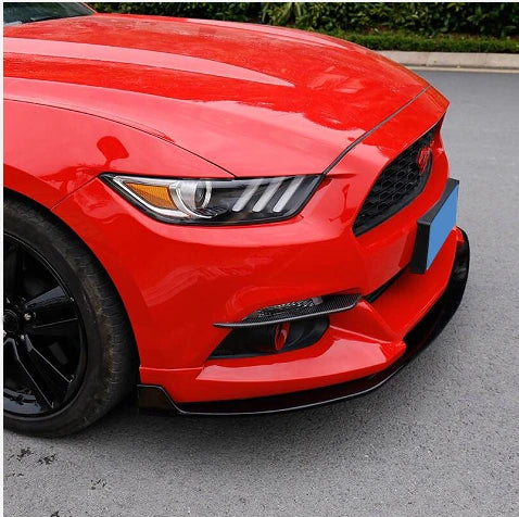 Carbon Fiber Front Fog Lamp Trims for Ford Mustang GT Shelby GT350R Coupe 2-Door 15-17