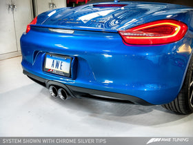 AWE Performance Exhaust System for Porsche 981 - With Chrome Silver Tips - 0
