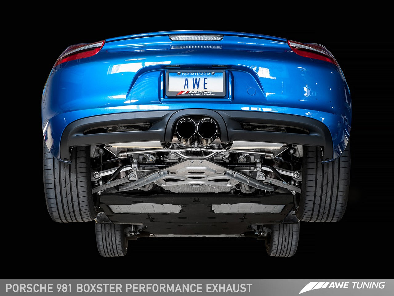 AWE Performance Exhaust System for Porsche 981 - With Diamond Black Tips