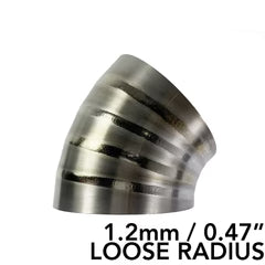 Ticon Industries 3in Dia 1.6D Loose Radius 45Deg Bend 1.2mm/.047in Pre Welded Titanium Pie Cut - 5pk