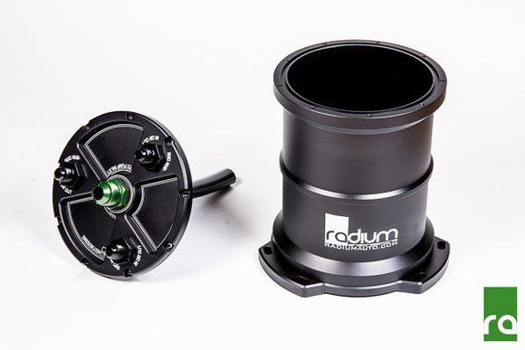 Radium Engineering Pumpless Single 10AN Center Pick-Up High Volume Fuel Surge Tank