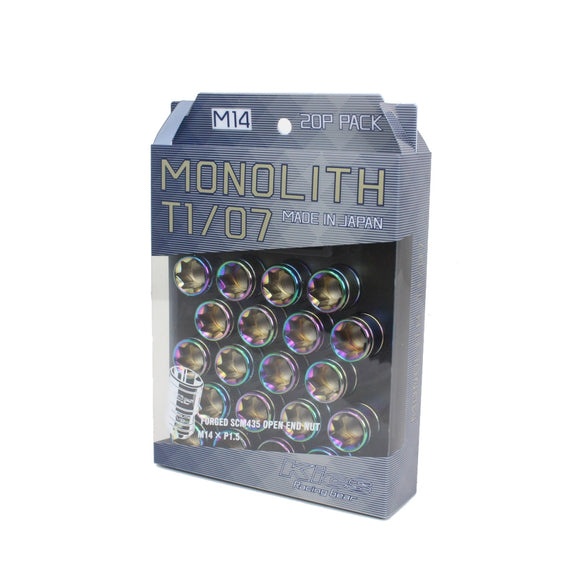 Project Kics 14 x 1.5 Neochrome T1/07 Monolith Lug Nuts - 20 Pcs