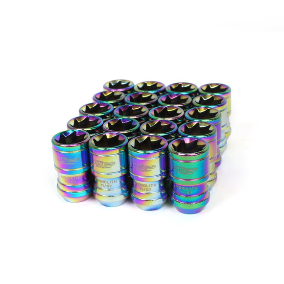 Project Kics 14 x 1.5 Neochrome T1/07 Monolith Lug Nuts - 20 Pcs