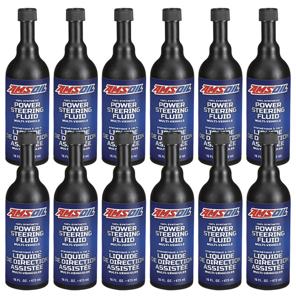 AMSOIL 100% Synthetic Multi-Vehicle Power Steering Fluid Case of 12