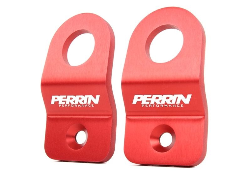 Perrin 08-14 Subaru WRX Red Upper Radiator Bracket Set - 0