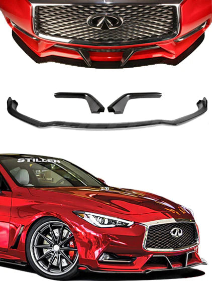 STILLEN 2017-2021 INFINITI Q60 FRONT SPLITTER & WINGLETS [UNPAINTED] - KB11232
