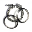 Ticon Industries 3in Titanium V-Band Clamp Assembly - Quick Release (w/Female & Male Flange)-1
